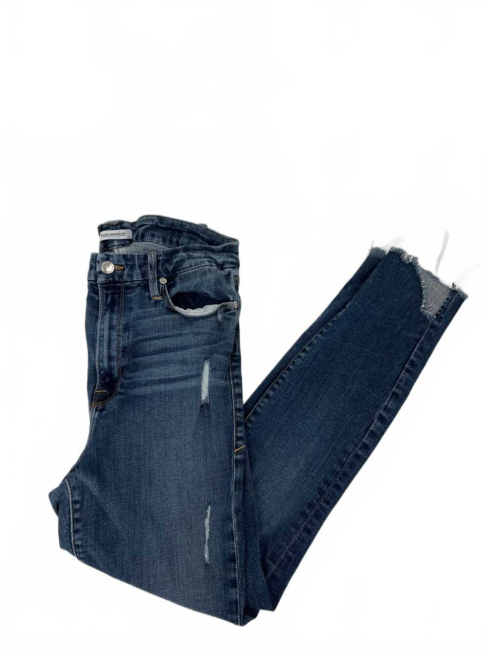 Good American Blue Skinny Jeans | Plus Size 14 Regular Distressed